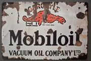Vintage Style  Metal Sign. Mobiloil  oil company.