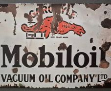 Vintage Style  Metal Sign. Mobiloil  oil company.