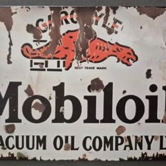 Vintage Style  Metal Sign. Mobiloil  oil company.