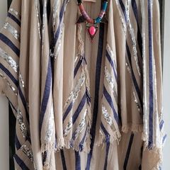 SASS & BIDE 100% Line Seqinned Striped Drape with Pockets - Rrp 220 AUD