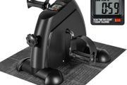 Mini Exercise Bike Pedal Sit Down, Under Desk Bike with LCD Display for Legs and Arms, Non-Slip Mat Included