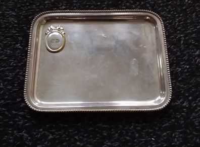 Antique/Vintage Silver Coloured Cabinet Top Card Tray