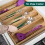 Utoplike Acacia Wood Adjustable Utensil Drawer Organiser - Brand New Image 2