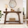 Rustic Brown 2 Tier Console Table (Free Delivery) Farmhouse Style Image 2