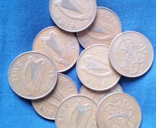 1971 Irish 2p coins.