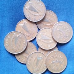 1971 Irish 2p coins.