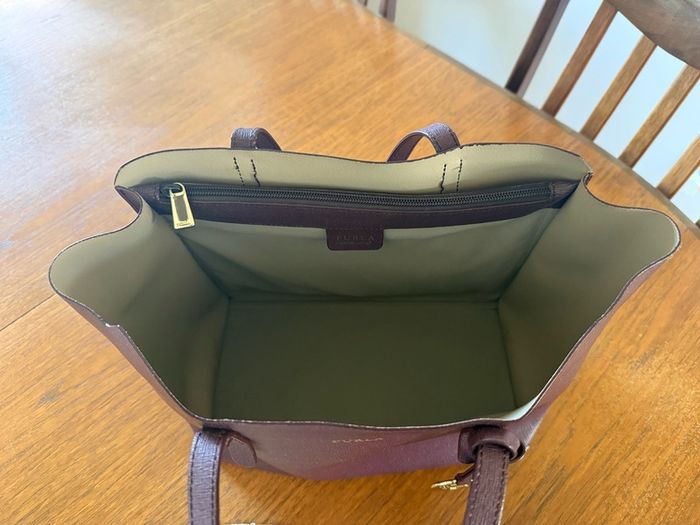 Furla Aubergine Saffiano Leather Bag