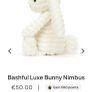 New JELLYCAT Bashful LUXE Bunny Nimbus Image 2