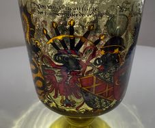 Vintage German Alfred Taube Enameled Armorial Pokal Goblet