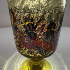 Vintage German Alfred Taube Enameled Armorial Pokal Goblet