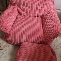 Pink beanbag seat and foot cushion