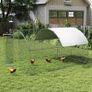 Walk In Chicken Run Galvanised Chicken Coop Hen Poultry House Cage Rabbit Hutch Pet Playpen Garden with Water-Resist Cover, 2.8 x 3.8 x 2m Image 3
