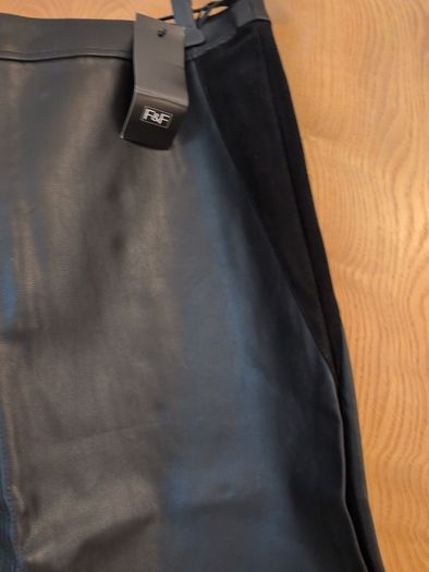 F&F Black  Faux Leather   A- Line Skirt.  S.14      B.N.W.T.