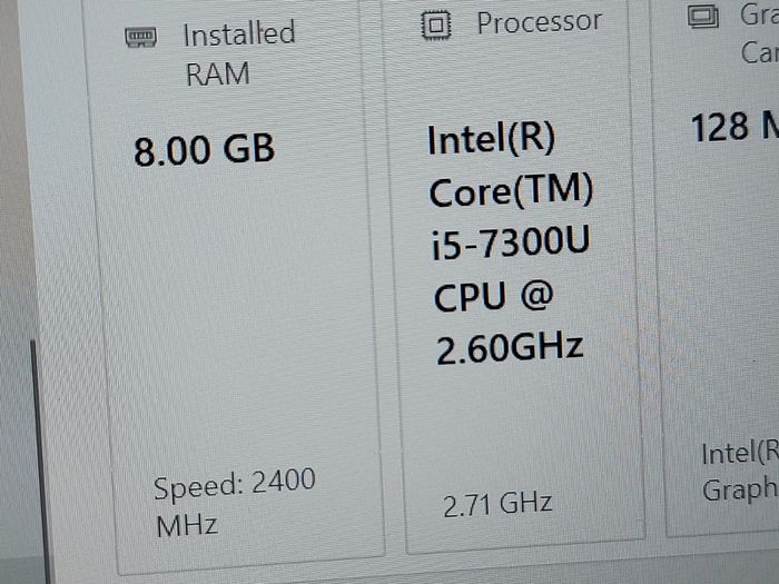 DELL Latitude 5490, Intel Core i5-7300U CPU, 2.71GHz. 8GB Ram, 256GB SSD, Windows 10 Pro, Microsoft Edge, Chrome and VLC