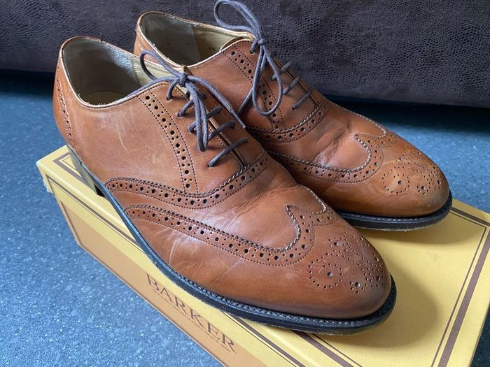 Barker England Windsor Collection Brown Leather Brogues Size UK8,5 Cedar Calf