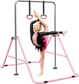 Gymnastics Bars, Horizontal Bar Expandable Gymnastics Kids Bar Folding Bar Junior Training Bar Multifunction Gym Training Equipment Home Training Adjustable Height Kip Bar