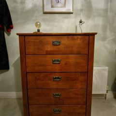 Large Solid Wooden 5-Drawer Chest of Drawers