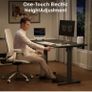 Electric Standing Desk, 120x60cm Height Adjustable Desk with 2 Memory Presets, Quiet Sit Stand Desk for Home Office Bedroom Living Room, Ergonomic Computer Desk with Hooks & Cable Holes, Black Image 8