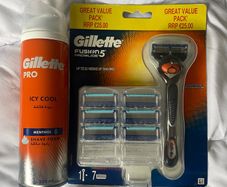 Gillette fusion proglide razor plus 7 blades plus foam