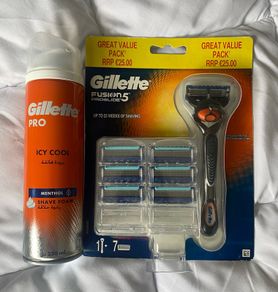Gillette fusion proglide razor plus 7 blades plus foam