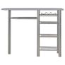 3 Piece Bar Set with Shelves Wood and Steel Grey Image 3