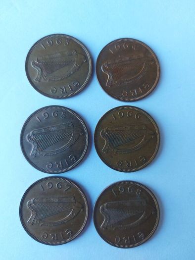 6 x 1d penny's 1963 / 64 / 65 / /66 / 67 / 68