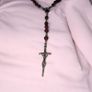 Vintage Catholic/ Saint Mary religious rosary burgundy beads Image 9