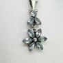 Silver Aquamarine & Sterling Silver Pendant Necklace Image 2