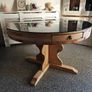 Kitchen Table Round, 4ft/121cm Glass Top Removable. Image 2