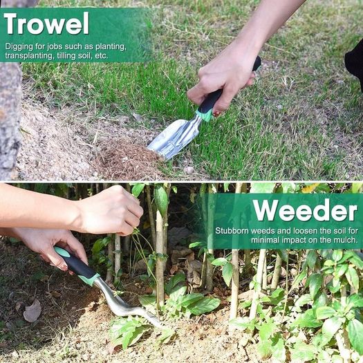 NEW SALE | Gardening Hand Tool Gift Kit Gardening Gifts for Women & Men 10 Piece Heavy Duty Garden Tool Sets Garden Tools Bag for Women & Men Easy Storage