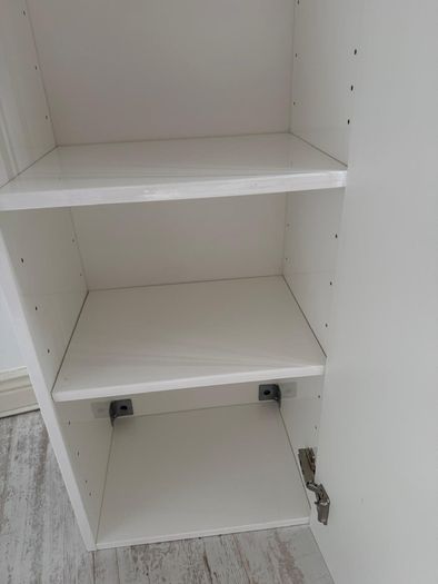 IKEA GODMORGON tall gloss white cabinet with glass shelves, 192cm