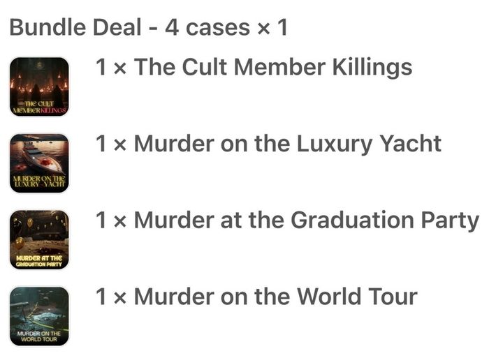 Detective for a Day Murder Mystery Games Bundle x4 - Brand New & Sealed/Unopened