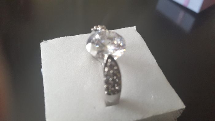 10KT White Gold Filled Solitaire Ring