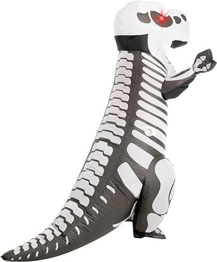 Creations Inflatable Halloween Costume Skeleton Dinosaur Full Body T-Rex Inflatable Costume - Adult Unisex One Size