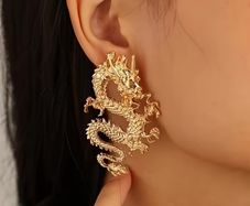 Golden Dragon Earrings Intricate & Bold
