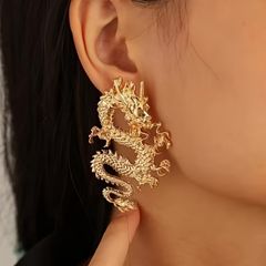 Golden Dragon Earrings Intricate & Bold