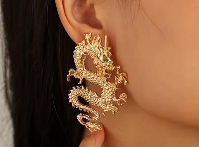 Golden Dragon Earrings Intricate & Bold