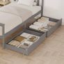 Wooden Single Bed Frame with Storage Drawers, Sturdy Bed Base for Kids Adults, With Footboard, Wood Bed Frame Without Mattress Grey Image 5