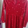 Girls Red Velvet Dress Image 3