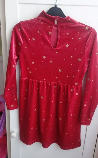 Girls Red Velvet Dress