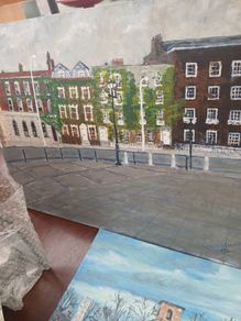 Original painting of St Stephens Green, Dublin. oil on canvas, Not Framed