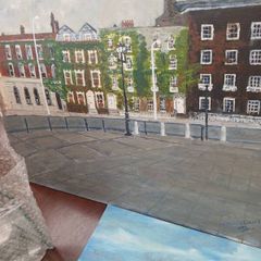 Original painting of St Stephens Green, Dublin. oil on canvas, Not Framed