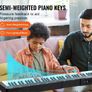 88 Key Digital Piano Keyboard Semi Weighted Electric Portable with Stand Image 2