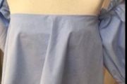 top Zara size large off the shoulder top cotton blue