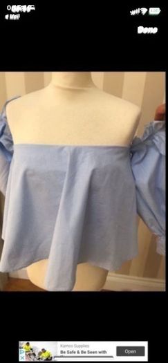 top Zara size large off the shoulder top cotton blue