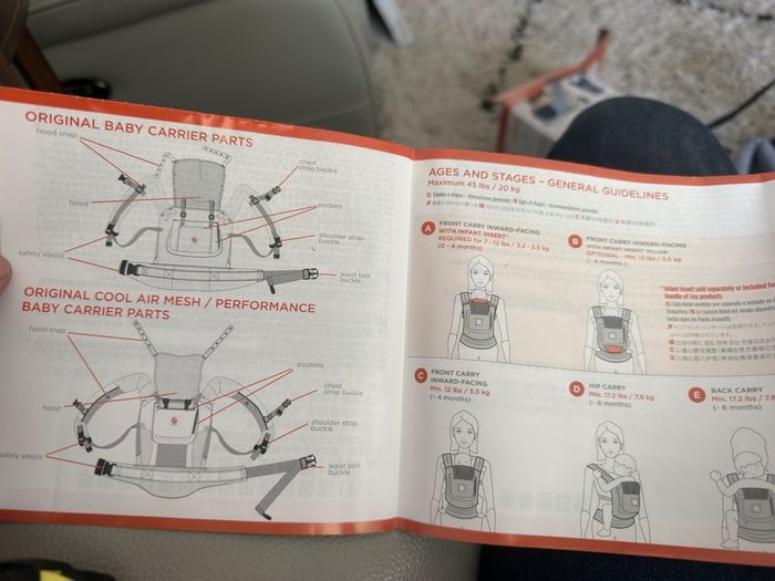 Genuine Ergobaby Original 3 Position Baby Carrier Japanese Edition Excellent Condition