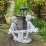Solar Light Boy & Girl Seesaw Stone Effect Garden Ornament NEW Image 2