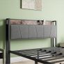 Double Bed Frames with Storage Headboard,Heavy Duty Metal Upholstered Platform Bed Frame Image 5