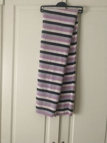 Pink Striped Scarf/Wool Mix