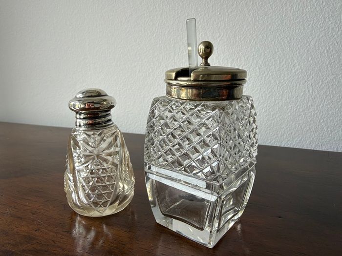 Vintage Cut Glass Perfume & Dressing Table Set